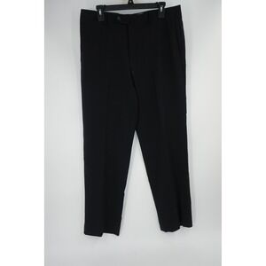 Coppley‎ Wool Dress Pants Flat Front Black Men's 35x33